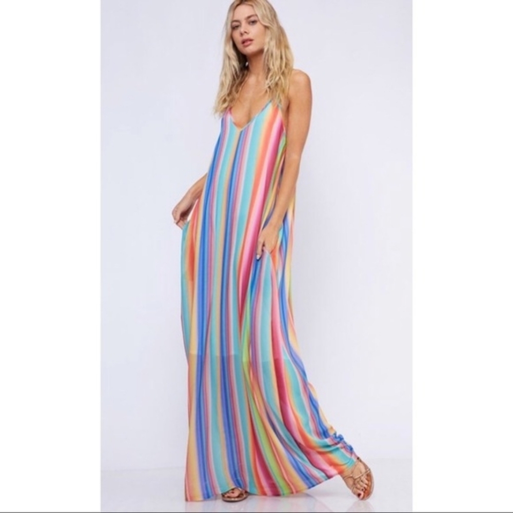 💘 Rainbow striped maxi dress - Picture 2 of 7